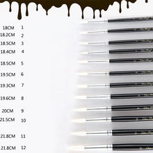 Load image into Gallery viewer, 12Pcs/Lot Black pen-holder White Nylon Hair paint brush