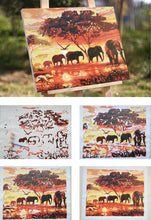 Load image into Gallery viewer, Elephants Landscape DIY Painting By Numbers