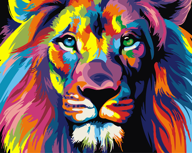 Colourful Lions Animals