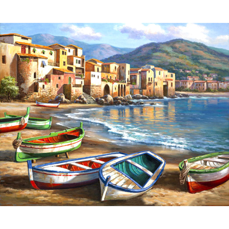 Beach Boats DIY Painting
