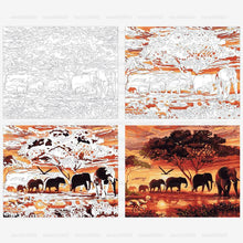 Load image into Gallery viewer, Elephants Landscape DIY Painting By Numbers
