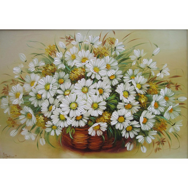 White Sunflower Painting