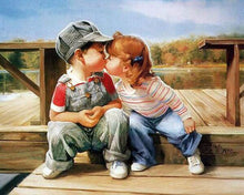 Load image into Gallery viewer, Kissing Kids DIY Painting
