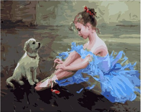 Puppy with young Ballerina