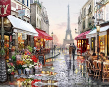 Load image into Gallery viewer, Frameless Paris Flower Street Landscape DIY Painting By Numbers
