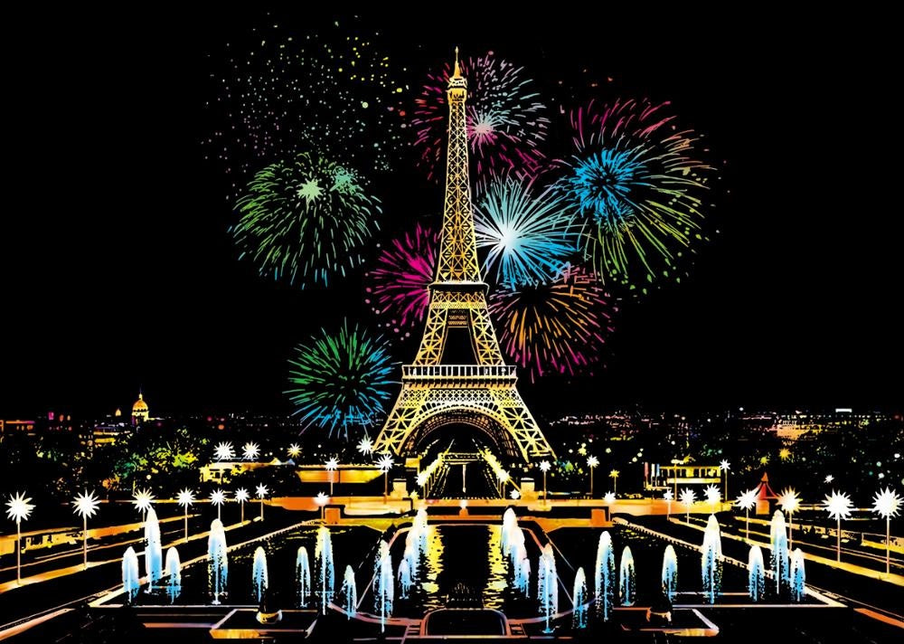 Scratch Art - Fireworks Paris