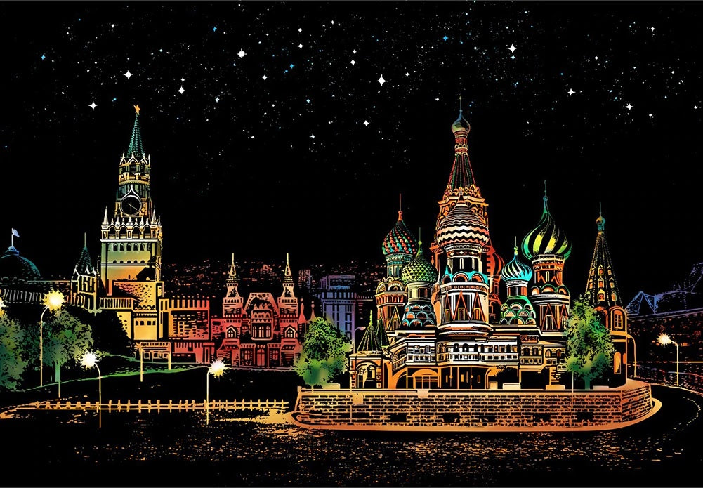 Scratch Art - Red Square, Moscow